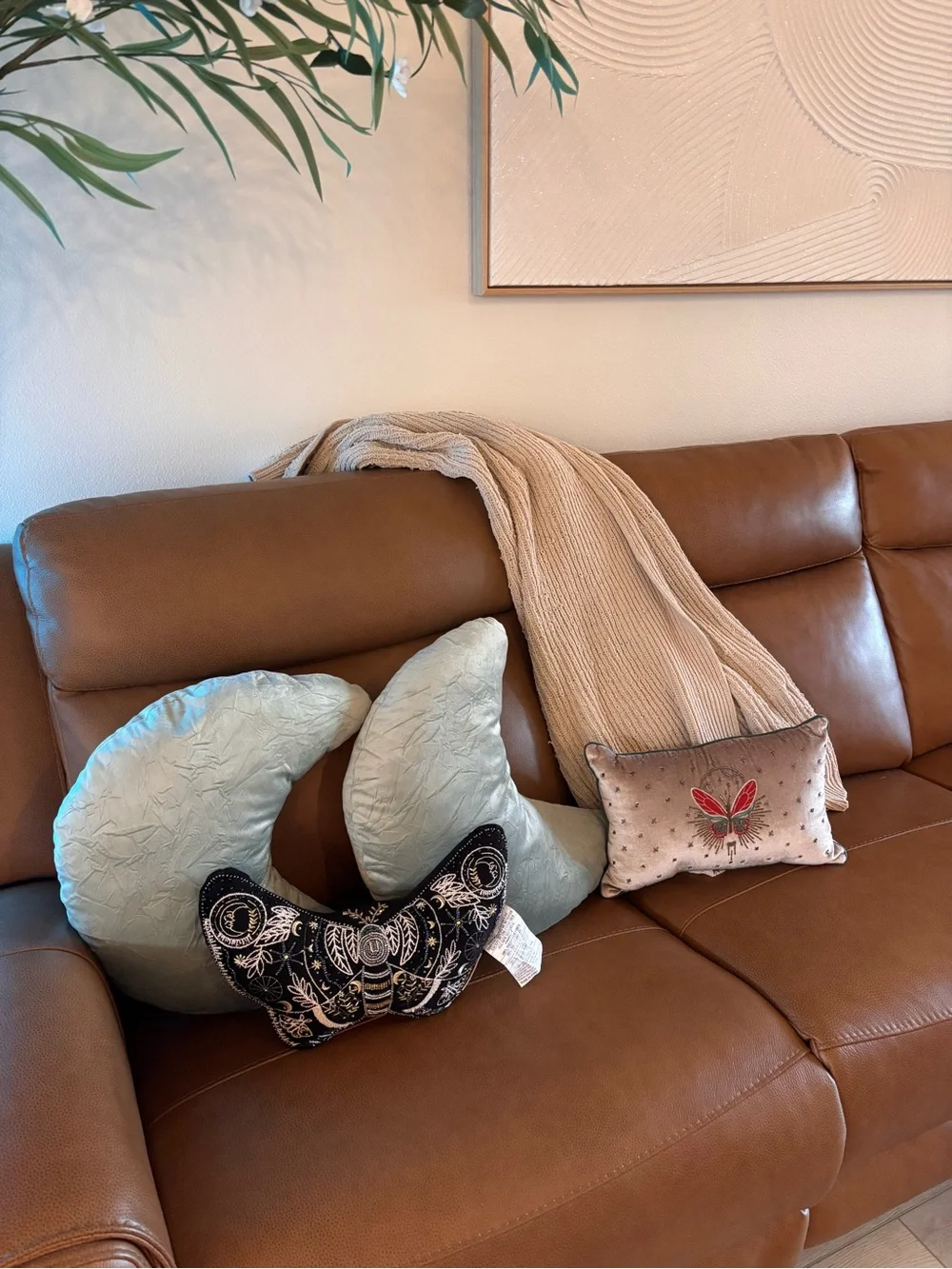 World Market Celestial Pillow Set + Velvet Moon Pillows